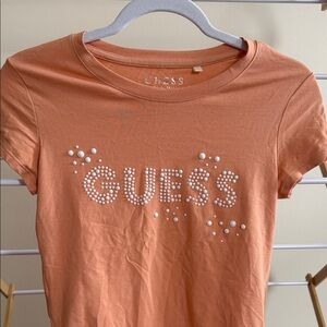 GUESS Women's Peach Tee with Logo